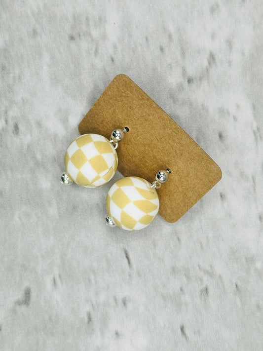 'TanCheckered' Earrings